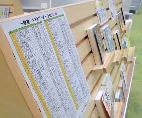 中央館10月『ベストリーダー2018(一般書)』のテーマ展示の様子