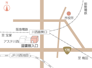 川西市立中央図書館・地図